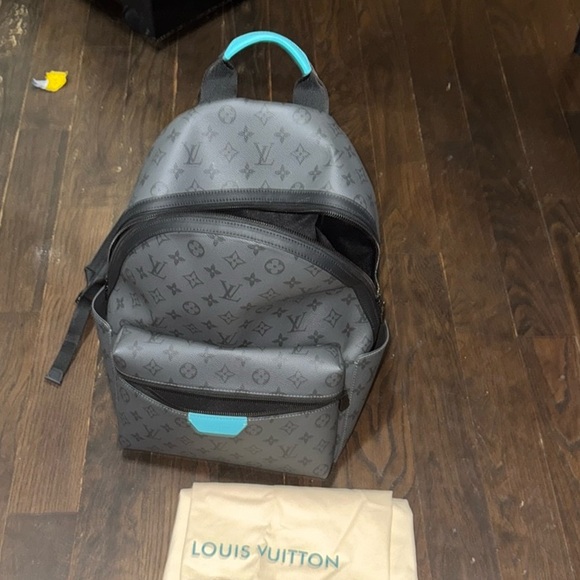 Louis Vuitton Monogram Gray and Blue Backpack - Picture 1 of 4